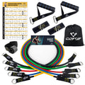 Resistance Bands Set with Yellow Handles Exercise/Workout/ Fitness Bands with Door Anchor Legs Ankle Straps for Resistance Training，Physical Therapy，Home Gym Workout