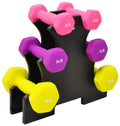 Fitvids 20LB Colored Neoprene Coated Dumbbell Set with Stand 2 3 5 lbs Pairs